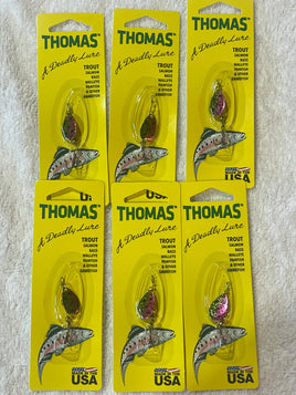 (6) Thomas Lures  Special Spin 1/10 oz Watermelon - Trout (loc#2)